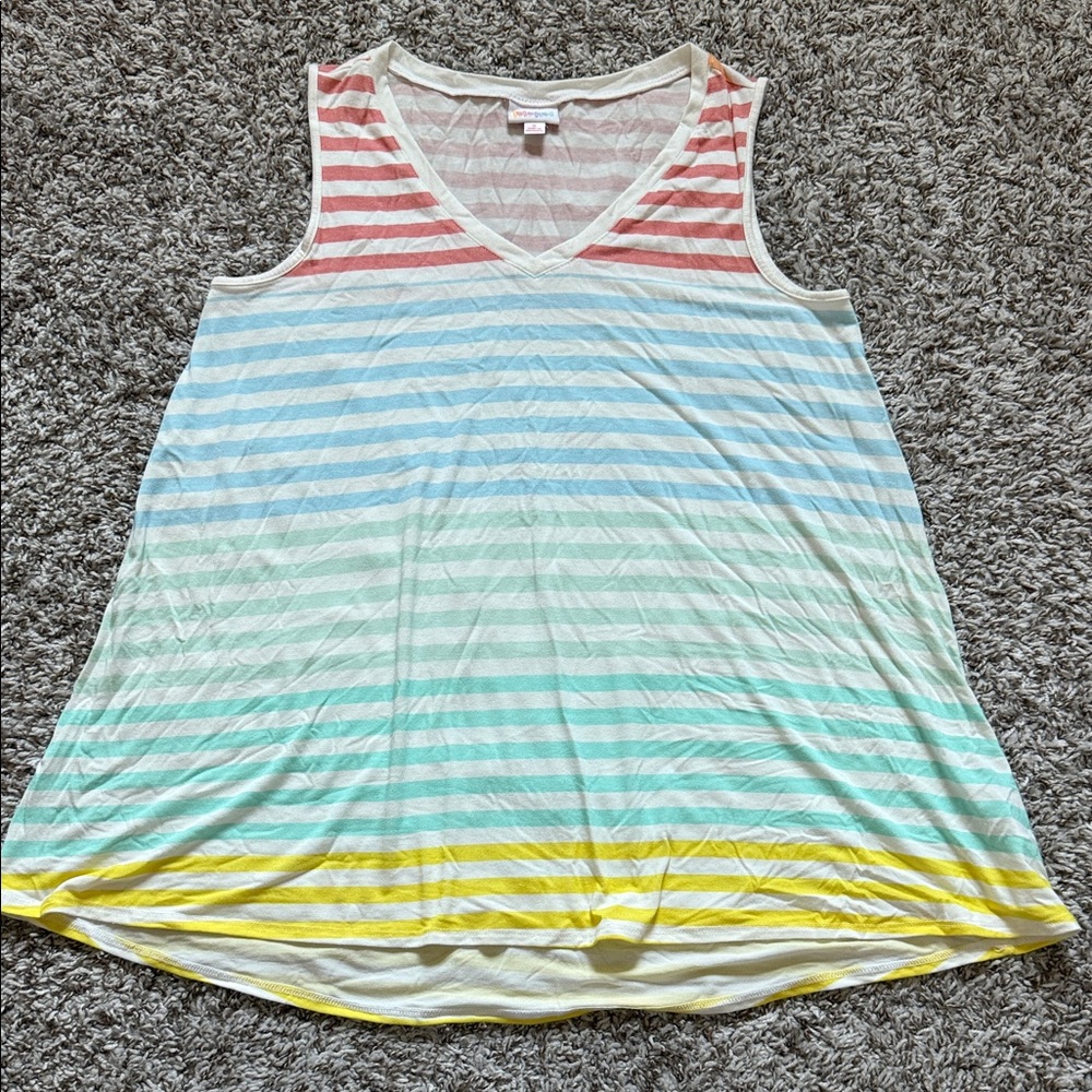 Striped Multi Color Sleeveless Tank